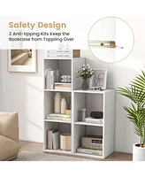 2 Cube Bookshelf with Back Guardrail for Living Room Bedroom