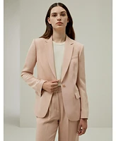 Mahogany Rose Silk Blazer for Women