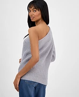 Hugo Women's Ribbed One-Shoulder Long-Sleeve Sweater