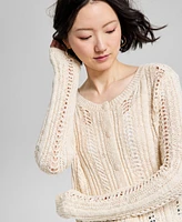 And Now This Women's Pointelle-Knit Scoop-Neck Cardigan, Exclusively at Macy's