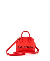 Pre-Owned Balenciaga Xxs Logo Ville Bag Leather