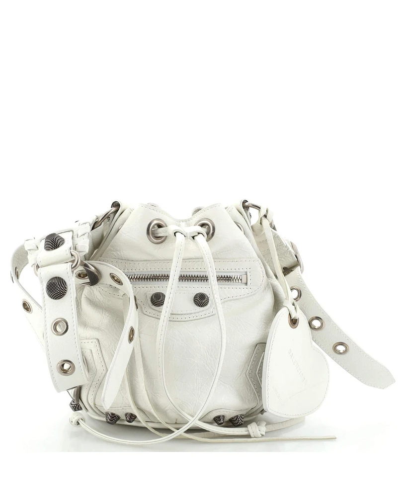 Pre-Owned Balenciaga Xs Le Cagole Giant Studs Bucket Bag Leather