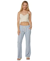 Roxy Juniors' Oceanside Striped Wide-Leg Beach Pants