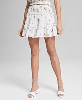 And Now This Women's Floral Print Tiered Mini Skirt, Exclusively at Macy's