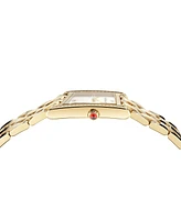 Ferragamo Women's Swiss Asymetrique Diamond Accent Gold Ion Plated Bracelet Watch 22x36mm