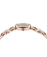 Ferragamo Women's Swiss Double Gancini Rose Gold Ion Plated Link Bracelet Watch 25mm