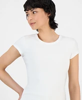 Boss Orange Women's Crewneck Cutout-Back Cap-Sleeve Top