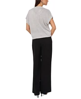 Vince Camuto Women's V-Neck Shine Short-Sleeve Sweater