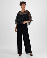 Connected Women's Sequin Mesh Wide-Leg Jumpsuit