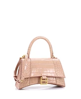 Pre-Owned Balenciaga Small Hourglass Top Handle Bag Embossed Leather