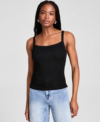 And Now This Women's Ribbed Square-Neck Top, Regular & Petites, Exclusively at Macy's