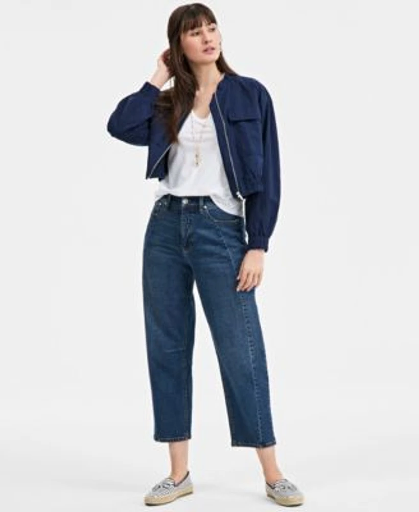 On 34th Womens Bomber Jacket V Neck Tank Barrel Leg Jeans Jaylaa Flats Exclusively At Macys