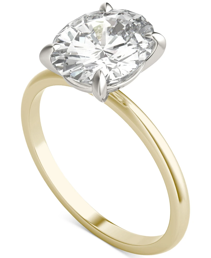 Charles & Colvard Classic Basket Solitaire Engagement Ring (3 ct. t.w.) Two-Tone 14k Gold