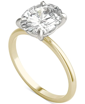Charles & Colvard Classic Basket Solitaire Engagement Ring (3 ct. t.w.) Two-Tone 14k Gold