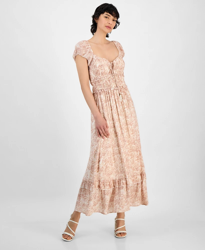 And Now This Petite Sweetheart-Neck Puff-Sleeve Maxi Dress, Exclusively at Macy's