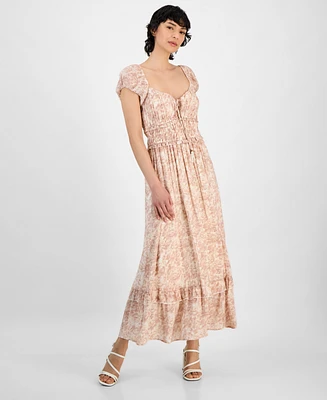 And Now This Petite Sweetheart-Neck Puff-Sleeve Maxi Dress, Exclusively at Macy's