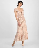 And Now This Petite Sweetheart-Neck Puff-Sleeve Maxi Dress, Exclusively at Macy's