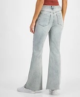 Indigo Rein Juniors' High-Rise Stud-Trim Flare-Leg Jeans