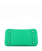Pre-Owned Hermes Birkin 30 Handbag Green Epsom with Palladium Hardware