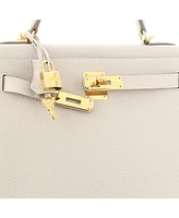 Pre-Owned Hermes Kelly Handbag Light Togo with Gold Hardware