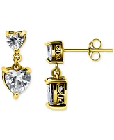 Giani Bernini Cubic Zirconia Heart Drop Earrings (3-1/10 ct. t.w.) 18k Gold over Sterling Silver (Also Available Silver)