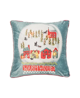 Warmwishes Snowglobe Light-Up Led 18" x 18" Throw Pillow