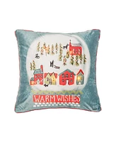 Warmwishes Snowglobe Light-Up Led 18" x 18" Throw Pillow