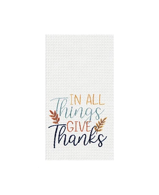 Thanksgiving "In All Things, Give Thanks" Kitchen Flour Sack Cotton Dishtowel