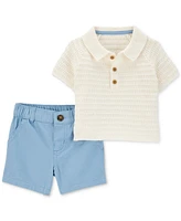 Carter's Baby Boys 2-Pc. Polo Sweater & Shorts Set