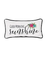 6" x 12" Good Morning Sunshine Printed and Embroidered Throw Pillow