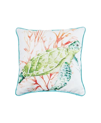 Colorful Sea Turtle Printed Throw Pillow