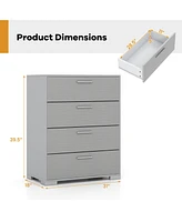 4-Drawer Storage Dresser with Handles and Anti-Tip Devices for Safe Organized Bedroom