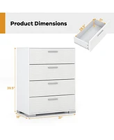 4-Drawer Storage Dresser with Handles and Anti-Tip Devices for Safe Organized Bedroom