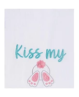 Kiss My Cotton Tail Embroidered Cotton Flour Sack Kitchen Towel