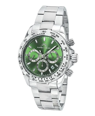 Preston Stainless Steel Silver Tone & Green Men's Watch 1035APRS