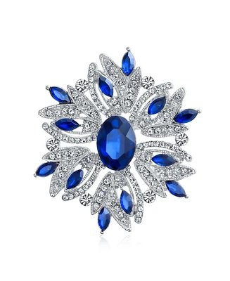 Bling Jewelry Crystal Flower Art Deco Brooch Pin Scarves