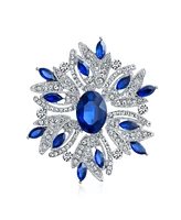 Bling Jewelry Crystal Flower Art Deco Brooch Pin Scarves