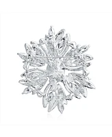 Bling Jewelry Crystal Flower Art Deco Brooche Pin for Scarves