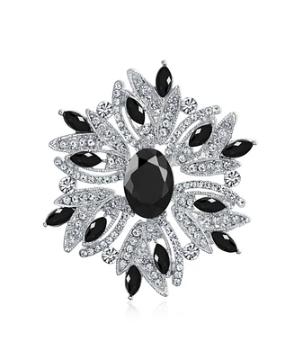 Bling Jewelry Crystal Flower Art Deco Brooch Pin Scarves