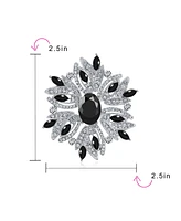 Bling Jewelry Crystal Flower Art Deco Brooch Pin Scarves
