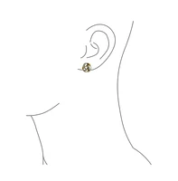 Bling Jewelry Twisted Cable Love Knot Clip-On Earrings Two-Tone Non-Pierced Black & Gold