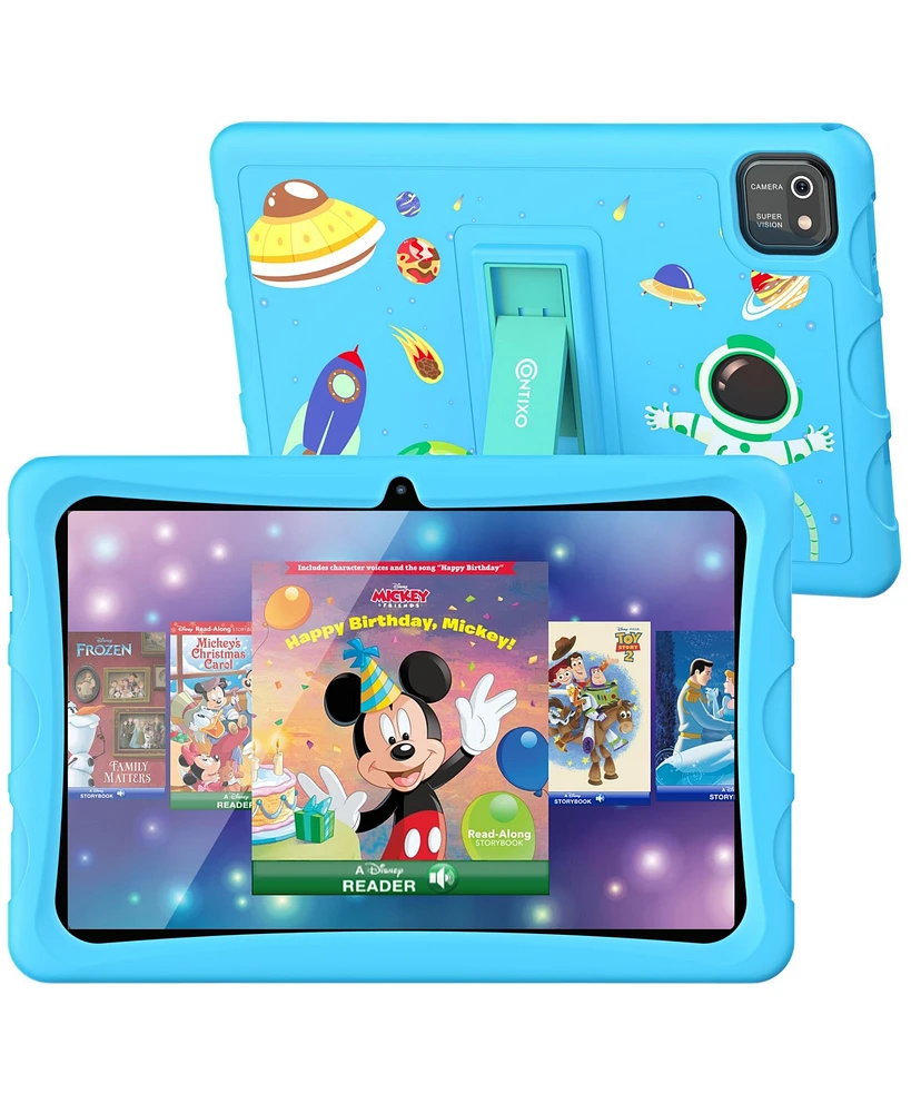 Contixo K103 10" Kids Tablet - 8-Core 2.0GHz, 3GB Ram, 32GB Storage, Android 13, Preloaded with 80 Disney E-books & Academy