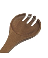 Gibson Home Laurelton 3 Piece Large 13" Acacia Wood Salad Serving Bowl Set w/ 2 Serving Tools