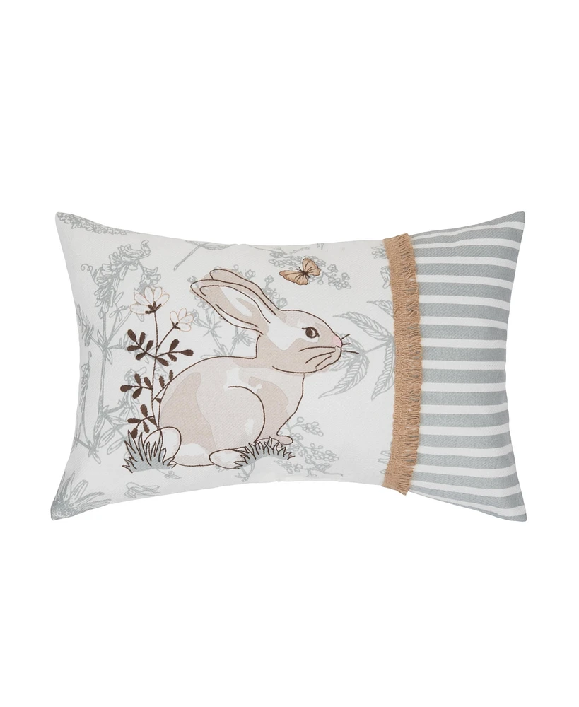 Garden Toile Bunnie Lumbar Pillow