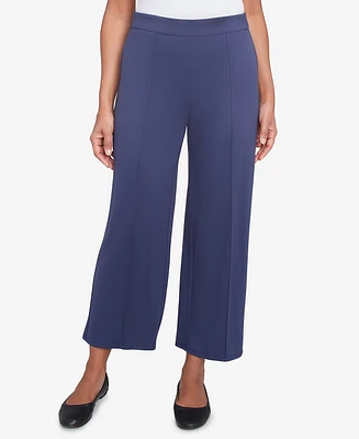 Alfred Dunner Women's Nantucket Pleated Wide Leg Ankle Pants