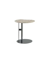 Manhattan Comfort 19.68" Alondra Modern Round Sintered Stone Top End Table