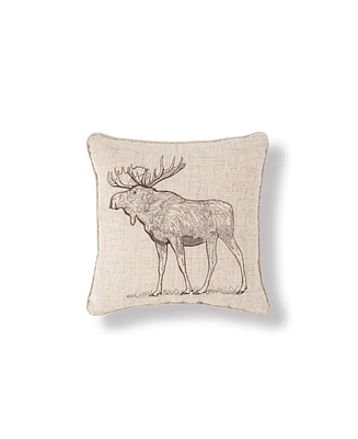 18" x 18" Forest Moose Embroidered Throw Pillow