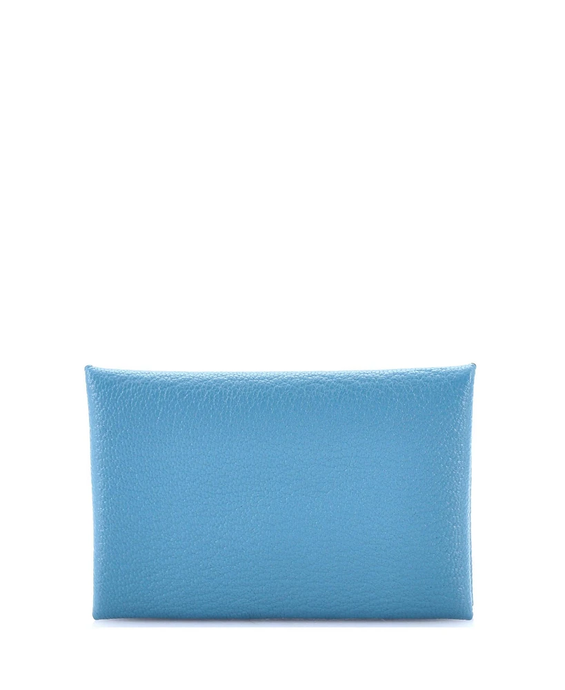 Pre-Owned HERMES Calvi Duo Card Holder Verso Epsom