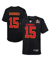 Nike Big Boys and Girls Patrick Mahomes Carbon Black Kansas City Chiefs Super Bowl Lix Patch Fashion Game Jersey