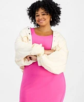 Bar Iii Trendy Plus Size Cargo Jacket Bodycon Dress Exclusively At Macys